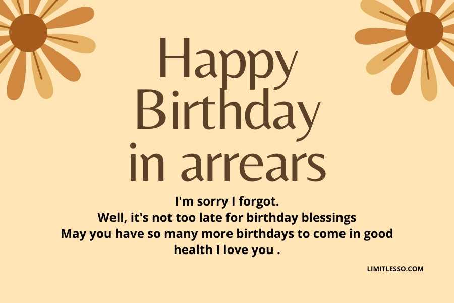 Happy Birthday in Arrears