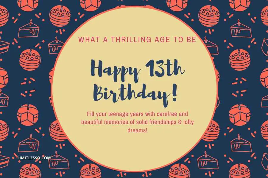 Happy 13th Birthday Wishes Greetings and Quotes