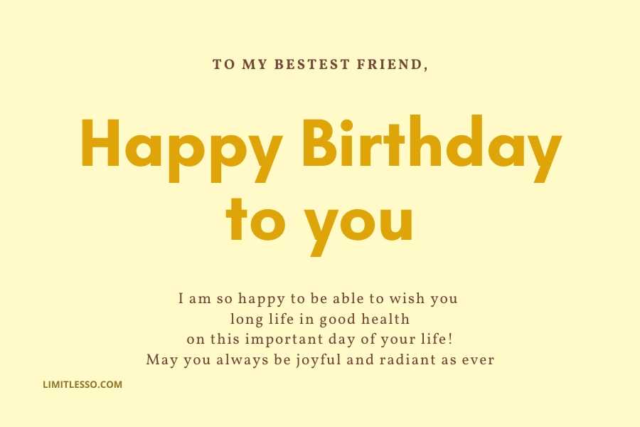 2023 Trending Long Birthday Message for Best Friend - Limitlesso