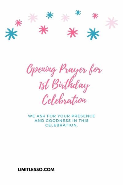 Opening Prayers for 1st Birthday