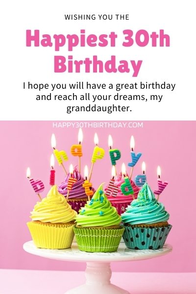Happy 30th Birthday Granddaughter 