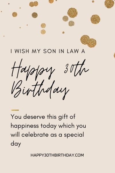 Happy 30th Birthday Son In Law 