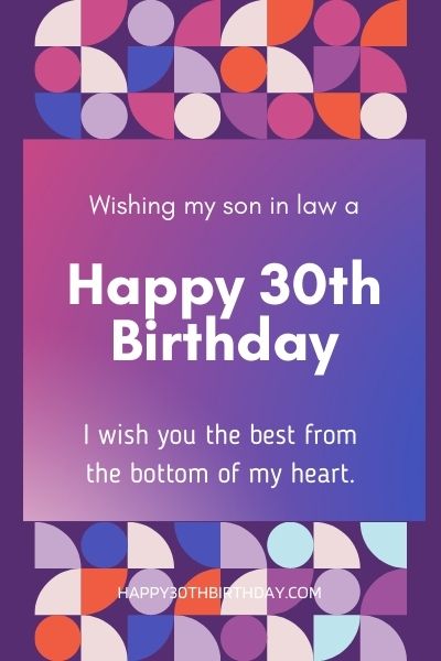 Happy 30th Birthday Son In Law
