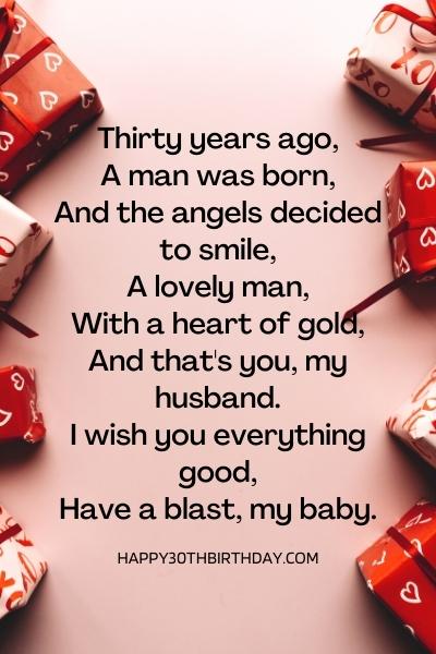 30th Birthday Poems for Husband 