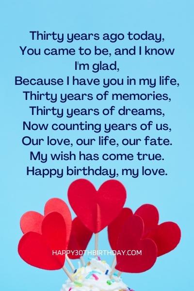 30th Birthday Poems for Husband 