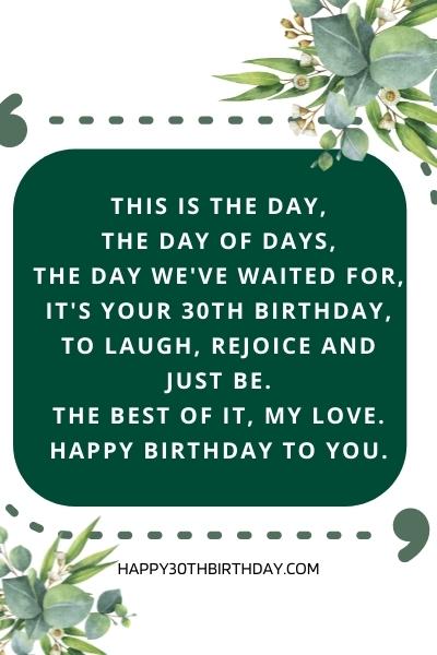 30th Birthday Poems for Husband 