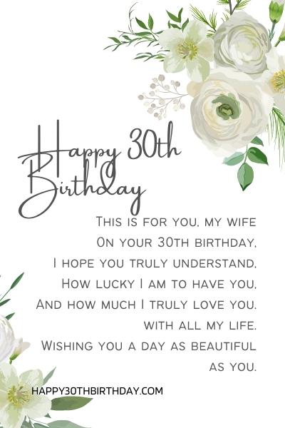 30th Birthday Poems for Wife 