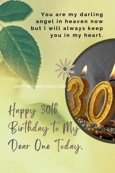 Happy 30th Birthday in Heaven Wishes