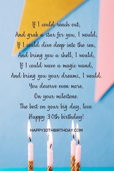 30th Birthday Poems for Girlfriend