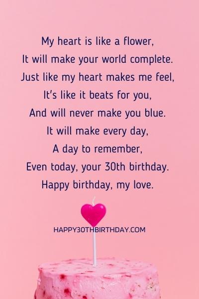30th Birthday Poems for Girlfriend