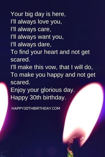 30th Birthday Poems for Girlfriend